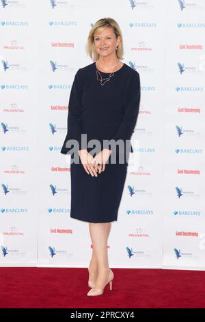 File photo dated 16/10/17 of Julie Etchingham attending the Women of the Year Lunch at the InterContinental Hotel, in Mayfair, London. ITV News At Ten anchor Tom Bradby, a close friend of the Duke of Sussex, will front the broadcaster's coverage of the coronation alongside Ms Etchingham. Issue date: Thursday April 27, 2023. Stock Photo