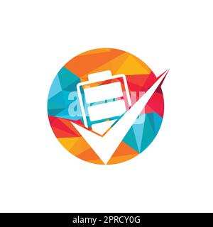 Battery check mark vector logo design template. Vector illustration of check list battery logo icon template. Stock Vector