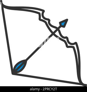 Icon Of Bow And Arrow Stock Vector