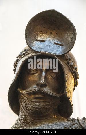 Theoderic, King of the Ostrogoths bronze statue at the Hofkirche museum in Innsbruck for Emperor Maximilian I. Stock Photo