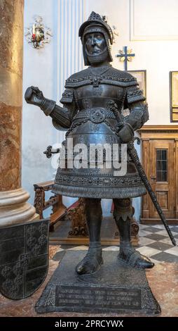 Albert II the Wise bronze statue at the Hofkirche museum in Innsbruck for Emperor Maximilian I. Stock Photo