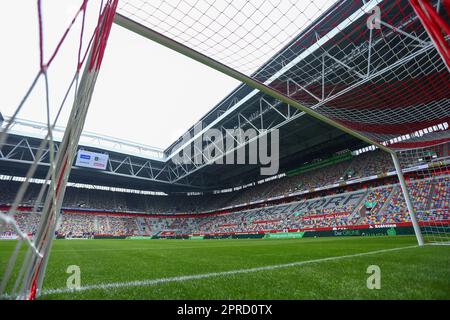 Düsseldorf, Germany, 27. April 2023: German Bundesliga 2 team Fortuna Düsseldorf announced on 26.04.2023 of plans to allow fans free entry to at least three home matches during the 2023/24 season. Pictured: Merkur-Spiel-Arena, file photo from 16.04.2023.  Credit: Ant Palmer / Alamy Live News Stock Photo