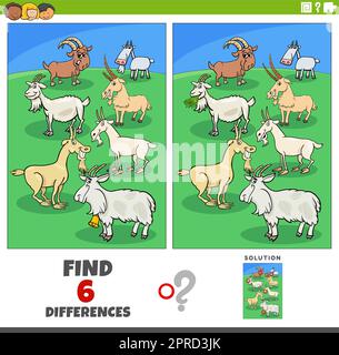 cartoon goats farm animal characters coloring page Stock Vector Image ...