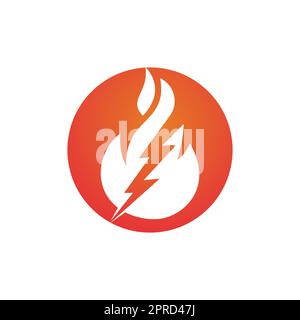 Lightning fire vector logo design template. Fire energy and voltage logo concept. Stock Vector