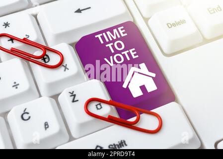 Text showing inspiration Time To Vote. Word for Election ahead choose between some candidates to govern -48891 Stock Photo