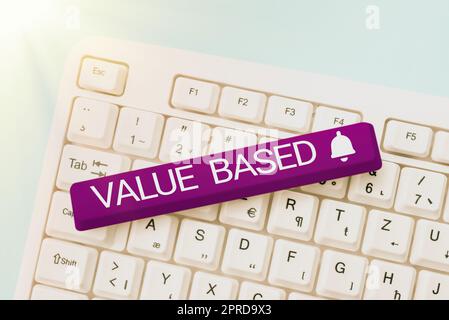 Inspiration showing sign Value Based. Business idea Considering the product worth in satisfying the customer -48904 Stock Photo