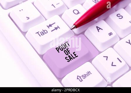 Conceptual display Point Of Sale. Word for Method for doing payments with debit or credit cards -49089 Stock Photo