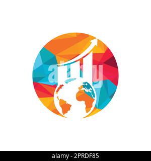 World Stats vector logo design template. World finance logo design concept. Stock Vector