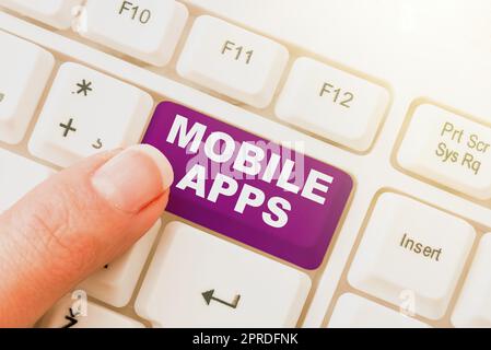 Conceptual display Mobile Apps. Business idea small programs are made to work on phones like app store or app store -48921 Stock Photo