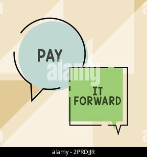 Conceptual caption Pay It Forward. Word Written on Do the payment a certain amount of time after purchasing Young Man Showing Business Solutions In Digital Lab With Digital Technology Stock Photo