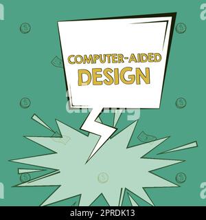 Text sign showing Computer Aided Design. Business overview CAD industrial designing by using electronic devices Stock Photo