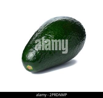 Whole green avocado fruit isolated on white background, tasty and healthy Stock Photo