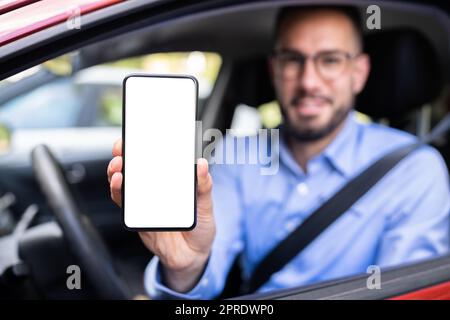 Man Hand Showing Mobile Phone Stock Photo