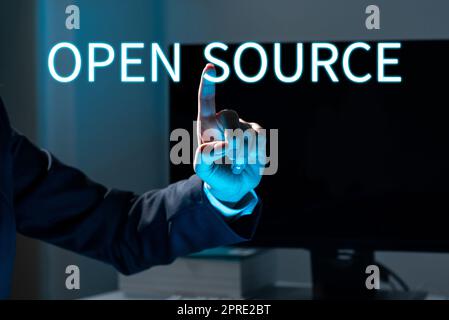Inspiration showing sign Open Source, Business approach contains the source code that can be modified and enhanced Stock Photo