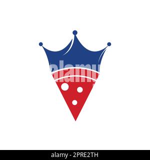 Pizza king vector logo design template. Crown and pizza slice icon design. Stock Vector