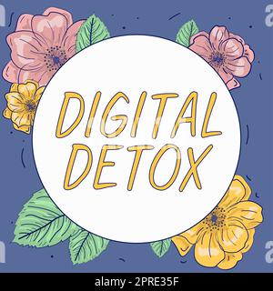 Conceptual caption Digital Detox, Internet Concept Prohibiting the usage of electronic and digital devices Stock Photo