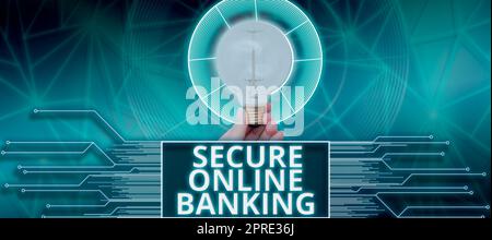 Writing displaying text Secure Online Banking, Business idea protect digital bank for internet transactions Stock Photo
