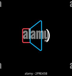 Minimum volume sound music vector flat icon on dark background. Graph ...