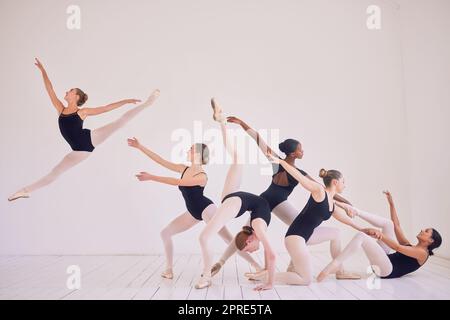 The group of modern ballet dancers dancing on gray background, Stock Photo,  Picture And Low Budget Royalty Free Image. Pic. ESY-026340960 | agefotostock