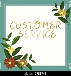 Text caption presenting Customer Serviceprocess of ensuring client satisfaction with product, Word for process of ensuring client satisfaction with pr Stock Photo