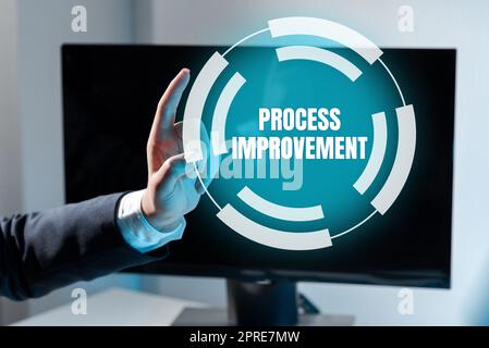Conceptual caption Process Improvement, Concept meaning Optimization Meet New Quotas Standard of Quality Stock Photo