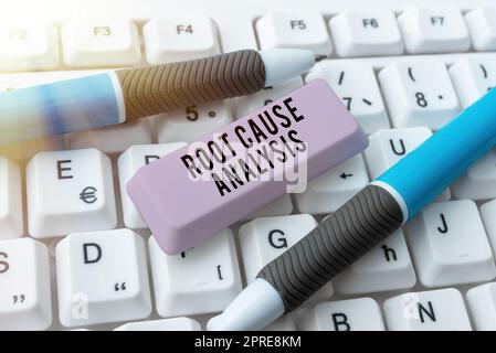 Writing displaying text Root Cause Analysis, Business approach Method of Problem Solving Identify Fault or Problem Stock Photo