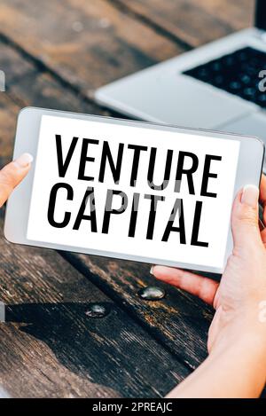 Text sign showing Venture Capital, Business idea available for investment in the ownership element of new Stock Photo