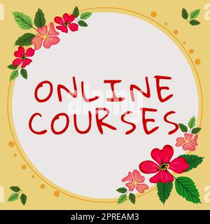 Text sign showing Online Courses, Concept meaning earning an education that is conducted over the Internet Stock Photo