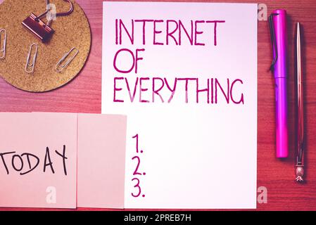 Writing displaying text Internet Of Everything, Business concept smart modern city and wireless communication network Stock Photo