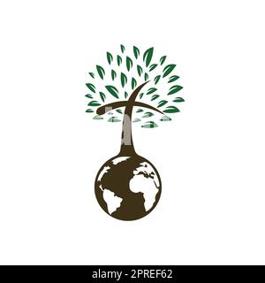Global church vector logo design template. Globe with cross tree vector icon. Stock Vector