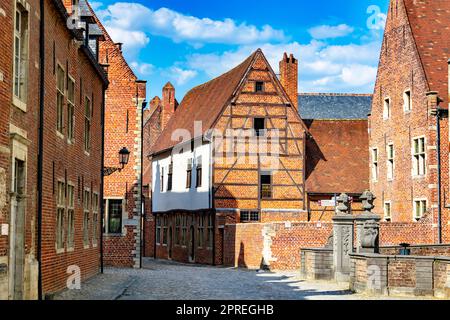 Historical architecture of Great Beguinage of Leuven in the Flemish Region of Belgium Stock Photo