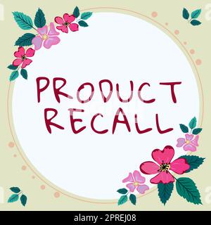 Writing displaying text Product Recall, Business idea request to return the possible product issues to the market Stock Photo