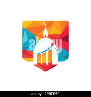 Islamic chart business vector logo design template. Mosque and bar ...