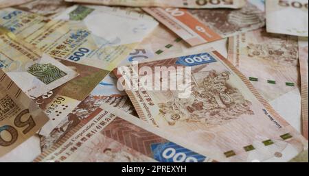 Stack of Hong Kong banknote, five hundred dollar Stock Photo