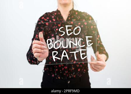 Handwriting text Seo Bounce Rate. Business showcase Search engine optimization visitors navigate off the site Circular Thought Bubbles Representing Messaging On Social Media. Stock Photo