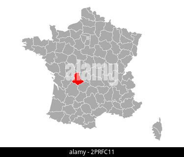 Map of Haute-Vienne in France Stock Photo