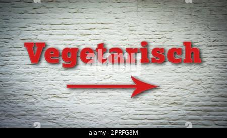 Signposts with the direct way to Vegetarian Food Stock Photo