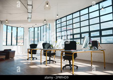 Let this space amplify your creativity. a modern design office with no people in it. Stock Photo