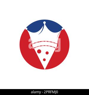 Pizza king vector logo design template. Crown and pizza slice icon design. Stock Vector
