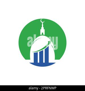 Islamic chart business vector logo design template. Mosque and bar ...