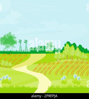 Eco farming - landscapes Stock Photo