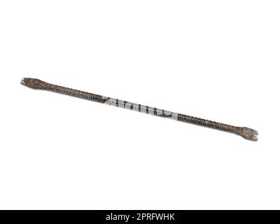 Top view of old crowbar isolated on white background Stock Photo