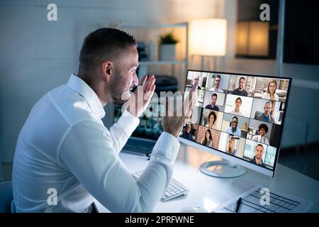 Digital Online Video Conference Webinar Stock Photo