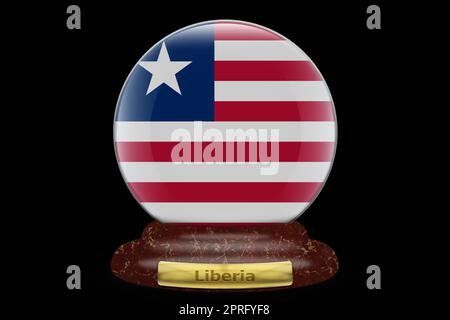 3D Flag of Liberia on a globe background Stock Photo - Alamy