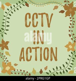 Text caption presenting Cctv In Action, Business showcase Selfcontained surveillance system comprising cameras Blank Geometric Shapes For Business Adv Stock Photo