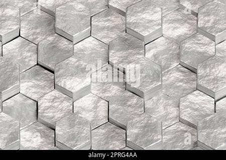 3D Illustration. 3D Rendering , Abstract silver background . Concept space design modern luxury futuristic background Stock Photo