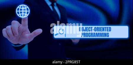 Sign displaying Object Oriented Programming. Concept meaning Language ...