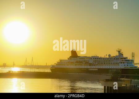 Nippon Maru and morning ray Stock Photo