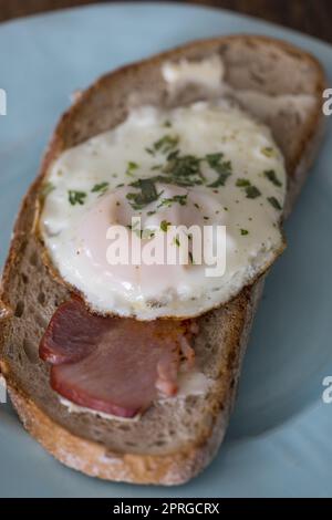 grilled ham and egg Stock Photo
