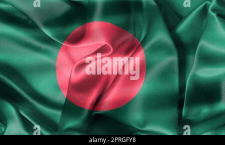 Bangladesh flag - realistic waving fabric flag Stock Photo